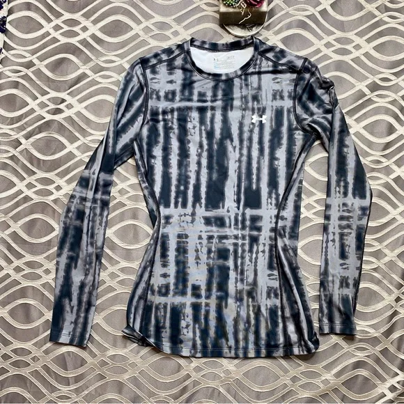 Long sleeve tie dye athletic shirt black gray - Picture 1 of 7